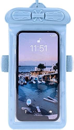 מקרה טלפון וקסון, תואם עם לבה איקס 41 + בתוספת עמיד למים פאוץ יבש תיק [לא מסך מגן סרט ] כחול